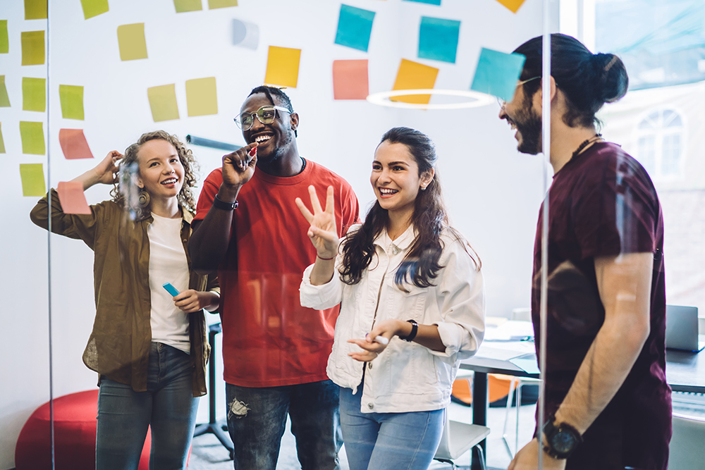 people brainstorming together