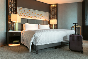 Hotel Room with suitcase