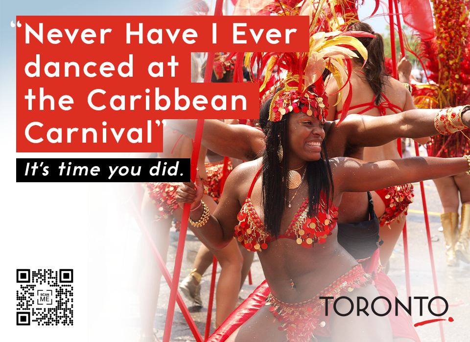 Never Have I Ever campaign ad from Destination Toronto