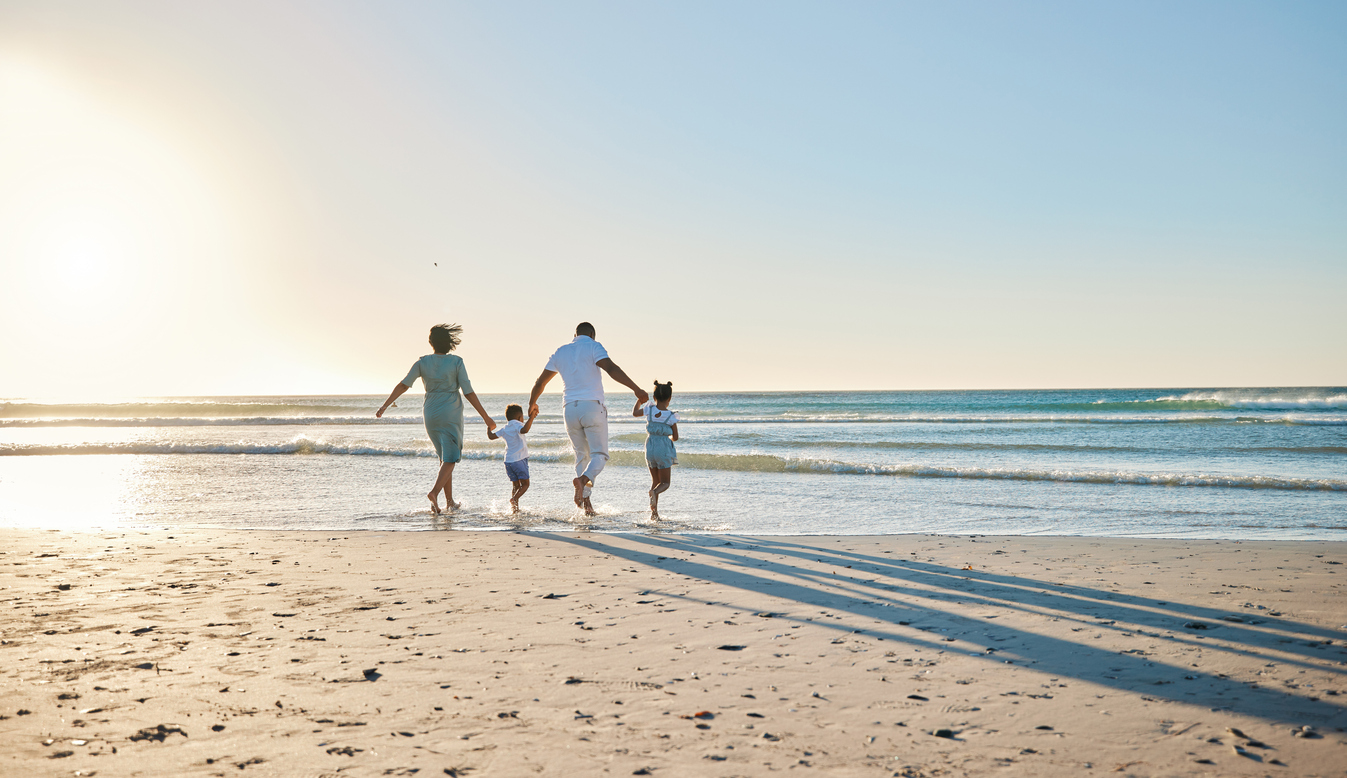 family at beach