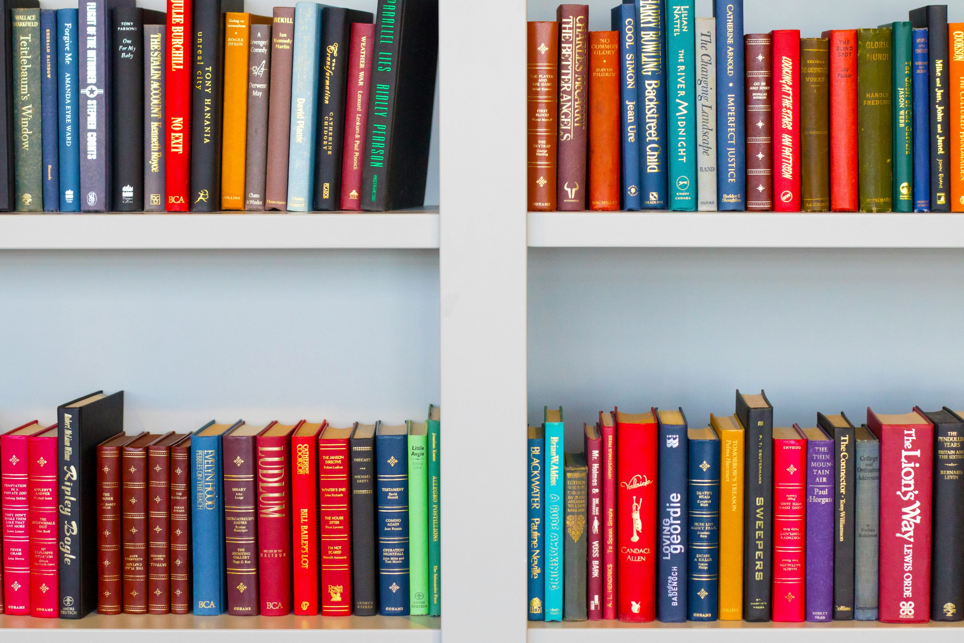 shelves full of brightly colored books