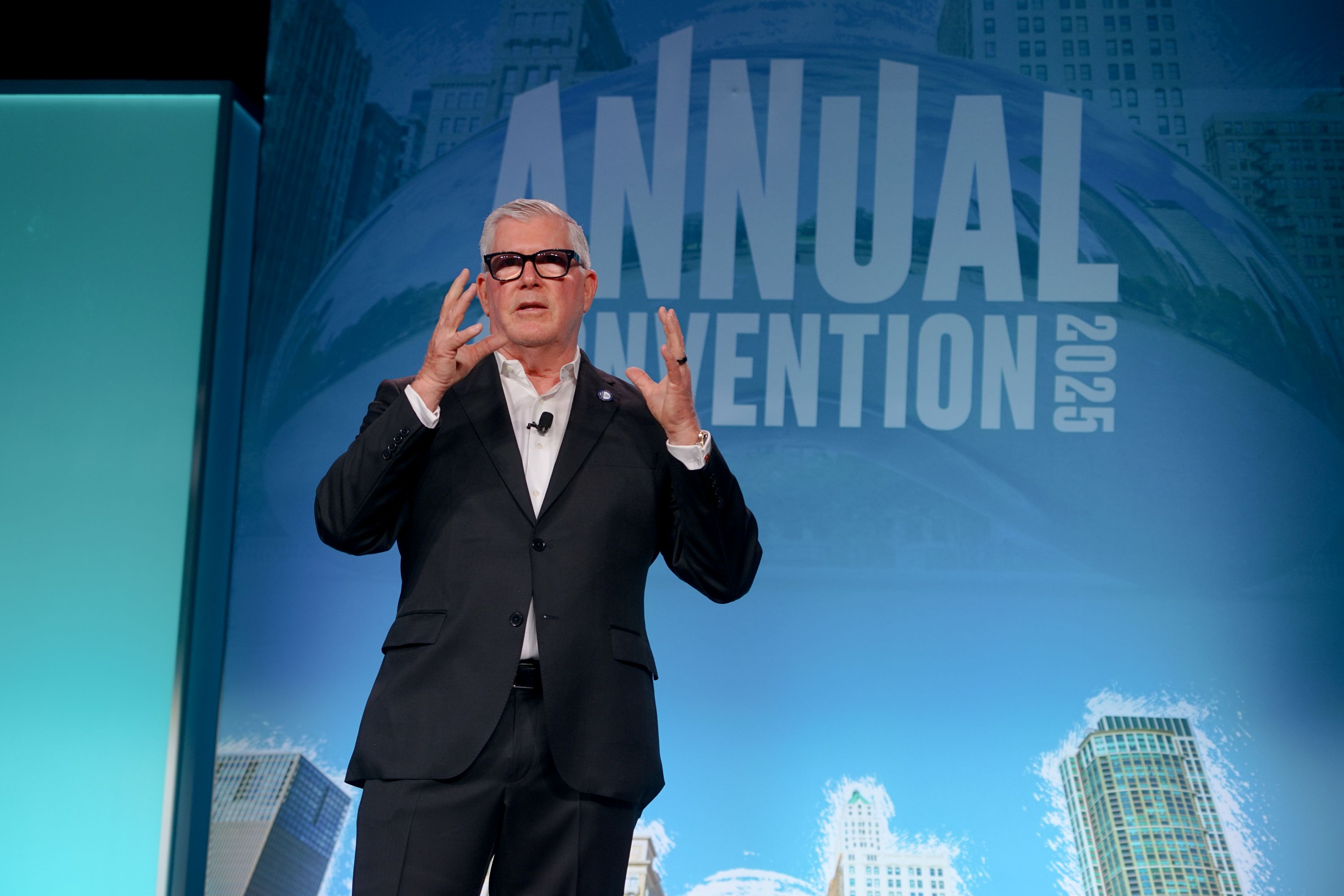 Don Welsh on stage at Annual Convention