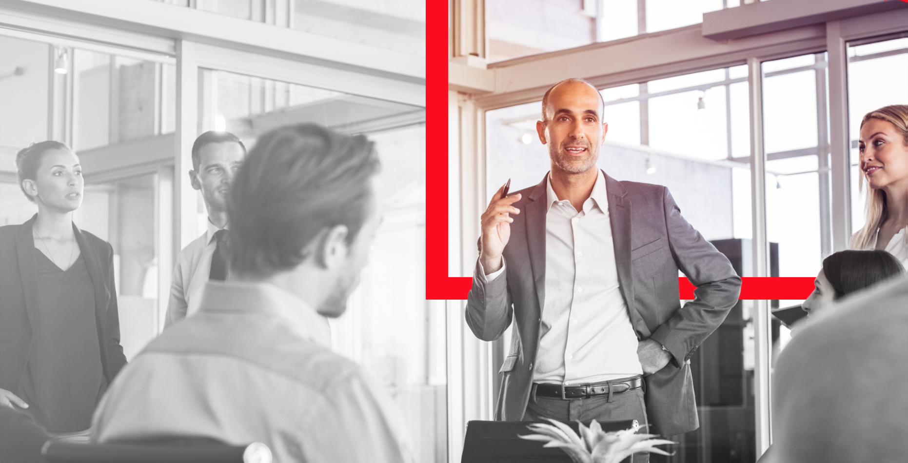 leader speaks to room of employees