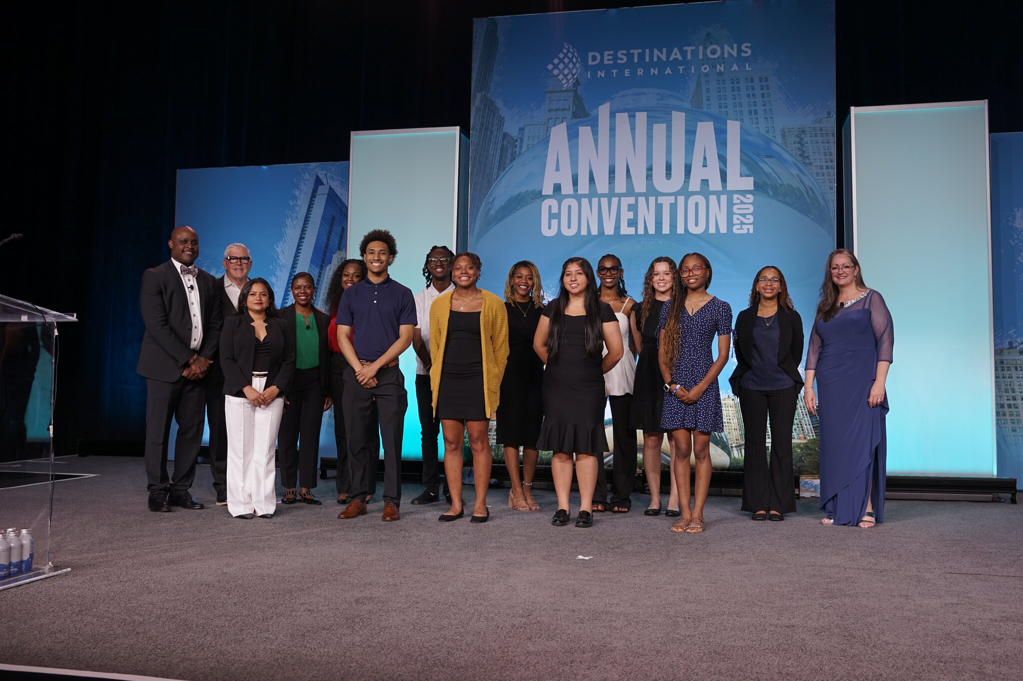 HBCU scholarship recipients on stage at Annual Convention