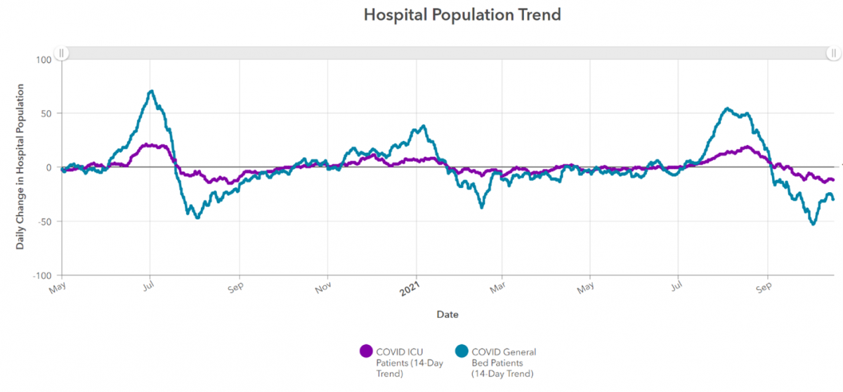 Houston hospital population tread graph