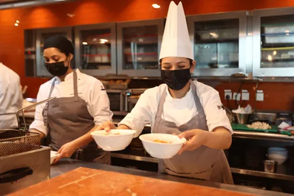 Chefs working at a hotel