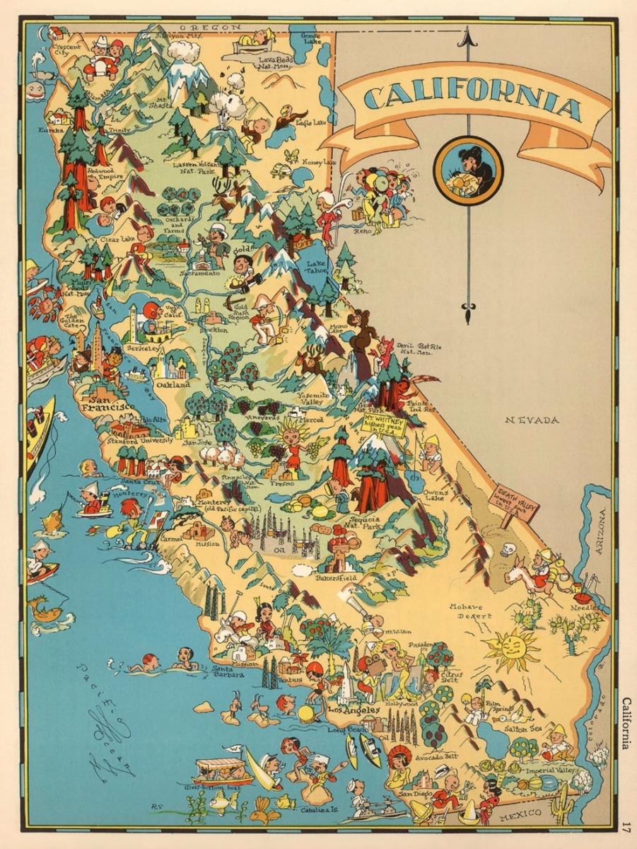 Illustrated map of California