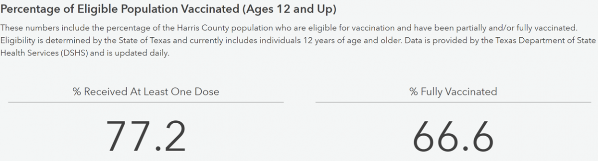 Houston vaccination rate