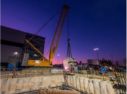 The Boring Company prepares to begin drilling on the Las Vegas convention center people mover project.