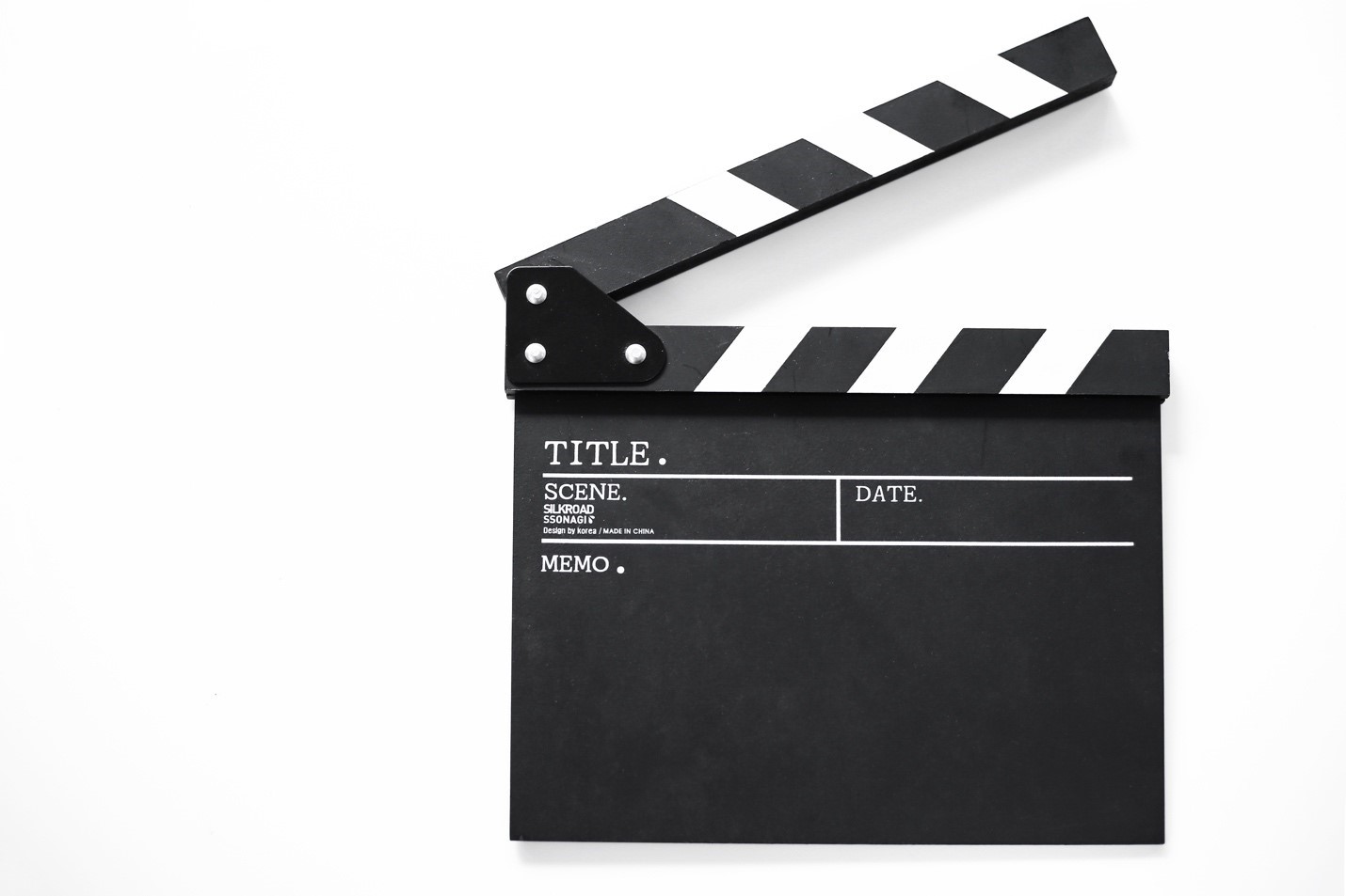 black and white clapperboard