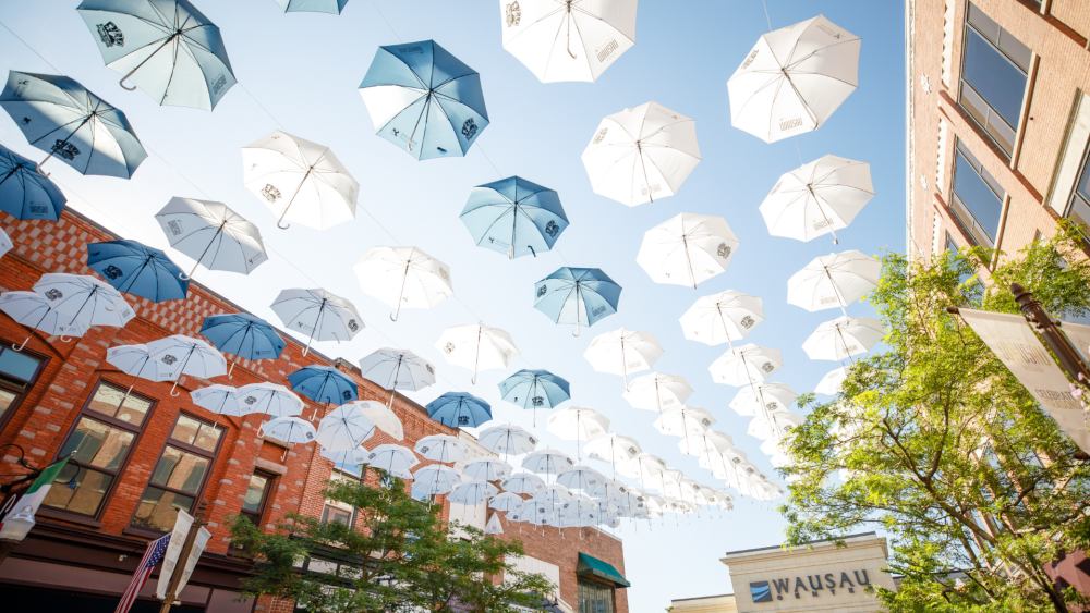 umbrella display in Wausau