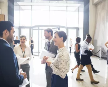 Business People in large hallway