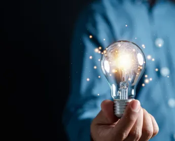 idea represented with a lightbulb