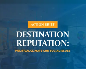 cover of destination reputation action brief: political climate