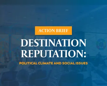 cover of destination reputation action brief: political climate