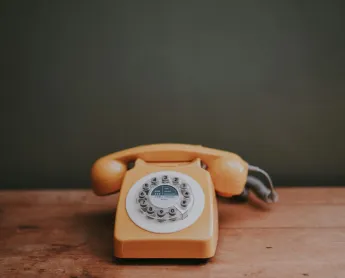 orange rotary phone