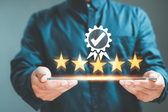 customer service rating of 5 stars