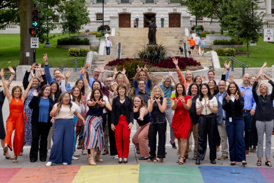 Destination Madison team in front of capital building