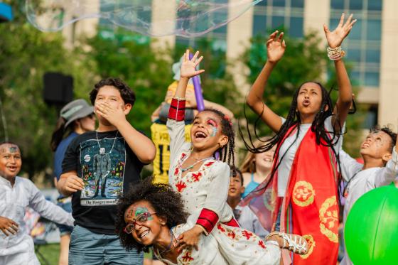 group of people celebrating