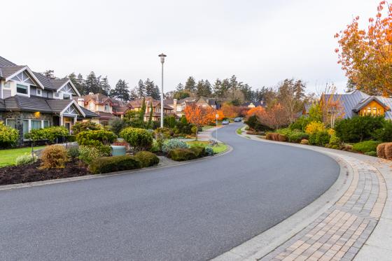 houses in a neighborhood