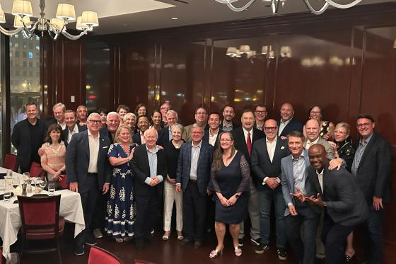 group of DI past board chairs pose for a photo