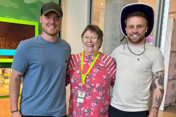 Influencers Josh and Jase posing with a member of the Visit Lake Charles team