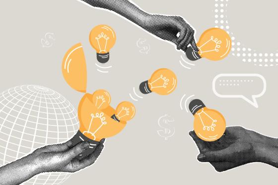 hands holding lightbulbs