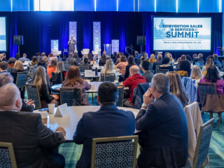 group of attendees at a Convention Sales & Services session