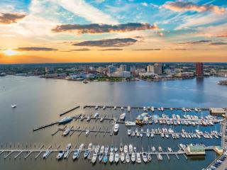 boats in the harbor in Norfolk, Virginia