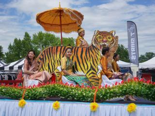 Tiger float at Laos new year parade