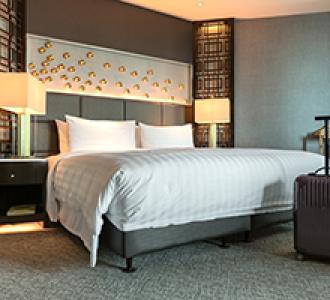 Hotel Room with suitcase