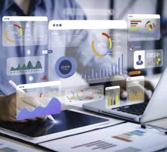 stock photo portraying charts and graphs