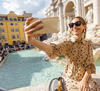 woman taking a selfie