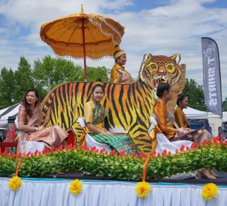 Tiger float at Laos new year parade