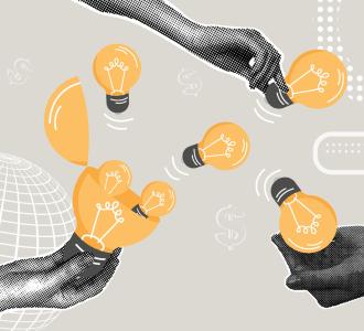 hands holding lightbulbs