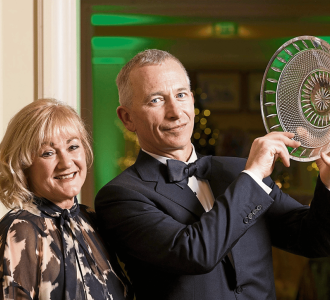 Award winners holding award