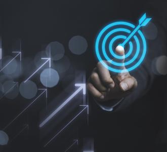 Business Achievement objective target concept.